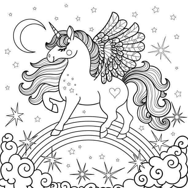 Free Unicorn Coloring Pages - KH Author