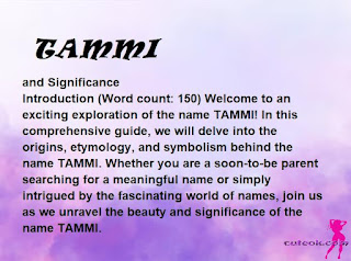 meaning of the name "TAMMI"
