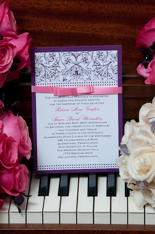 Pink and Purple Wedding Invitations