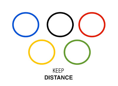 Keep distance promotion by Olympic new logo