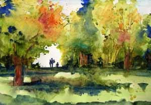 Volunteer Park, Seattle - watercolor sketch by Susan K. Miller