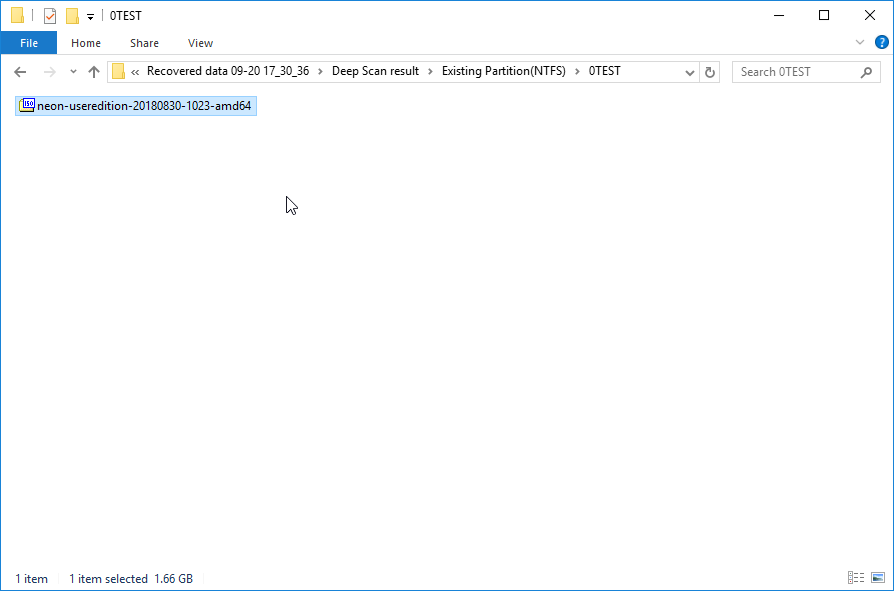 Recovered file location