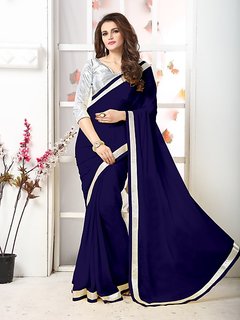 Best Selling Chiffon Embroidered Sarees With Blouse