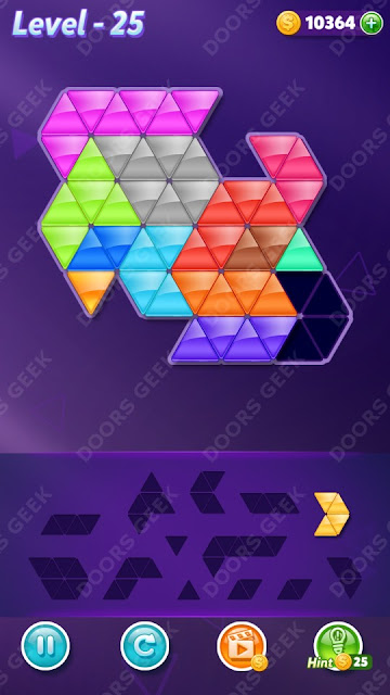 Block! Triangle Puzzle Champion Level 25 Solution, Cheats, Walkthrough for Android, iPhone, iPad and iPod