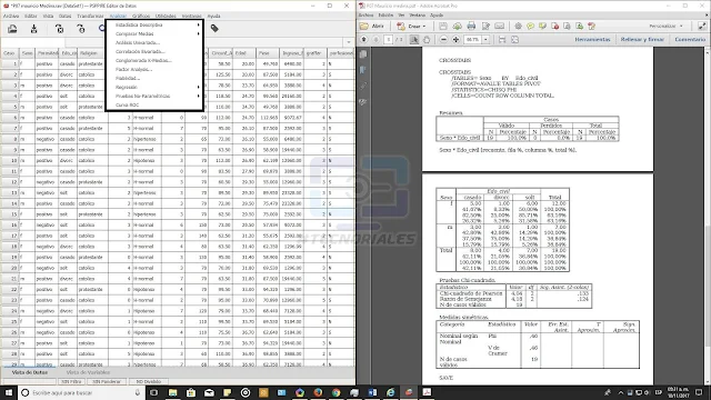 Analisis bivariado y tablas cruzadas PSPP