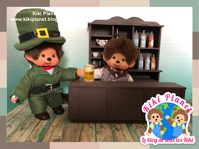 kiki monchhichi leprechaun saint Patrick vert trèfle bière festival irish irlandais