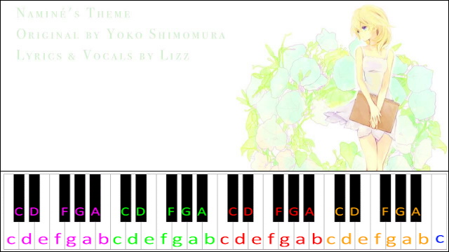 Naminé's Theme (Kingdom Hearts) Piano / Keyboard Easy Letter Notes for Beginners