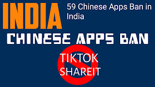 59 Chinese apps banned in India with Tiktok 59 चीनी ऐप भारत में टिकटोक के साथ प्रतिबंधित