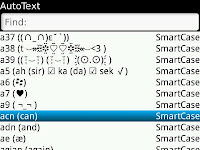 autotext blackberry