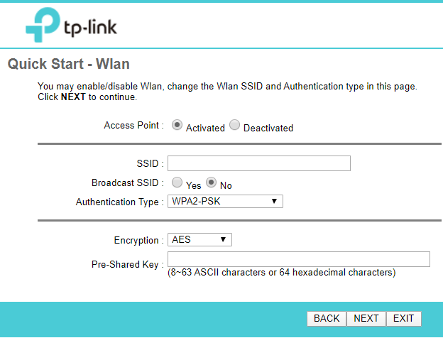 Wifi settings in tplink