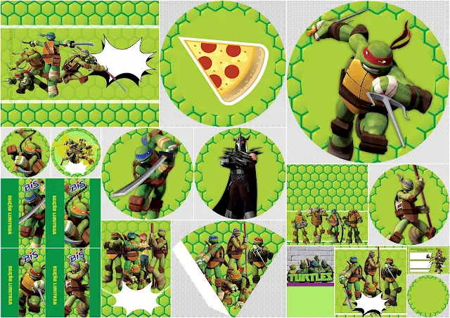 Ninja Turtles: Free Printable Party Kit.