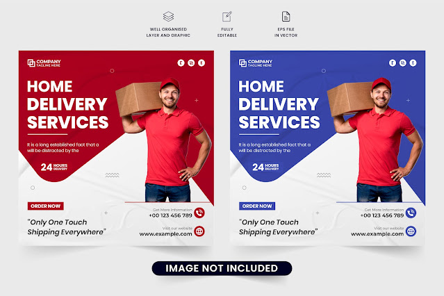 Home delivery business template vector free download