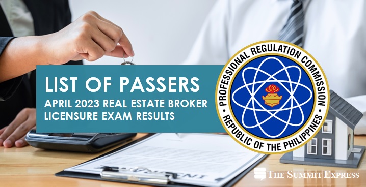 FULL RESULTS: April 2023 Real Estate Broker board exam list of passers, top 10