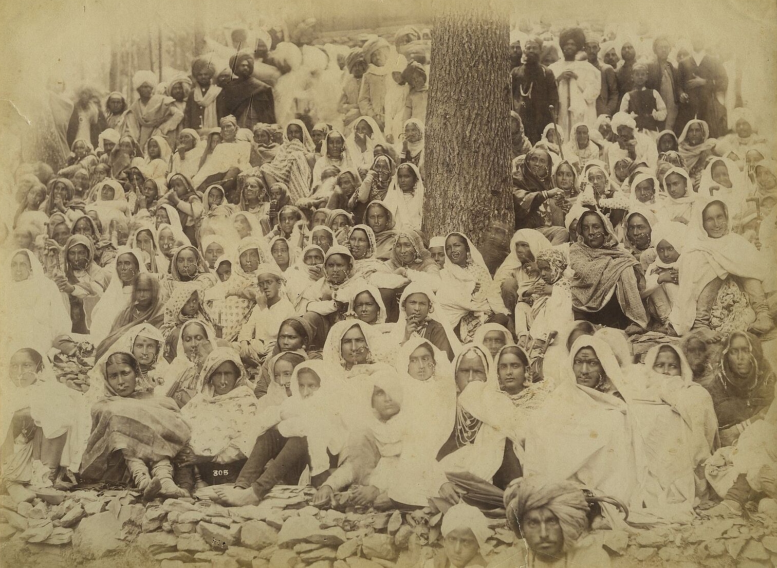 Crowds at Sipi Fair [Held every year in honour of Sip Devta], Sipur (Sihpur) below Mashobra, Shimla (Simla), Himachal Pradesh, India | Rare & Old Vintage Photos (1890)