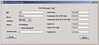 Program/ Aplikasi Perhitungan Gaji dari Java