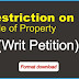 Writ Petition on restriction on sale of property  