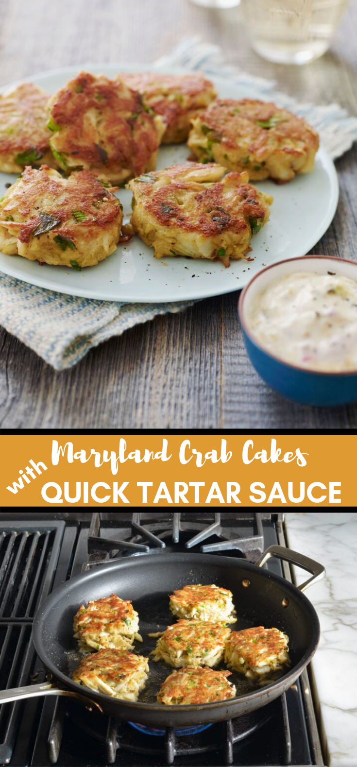 Maryland Crab Cakes with Quick Tartar Sauce #Meal #Seafood