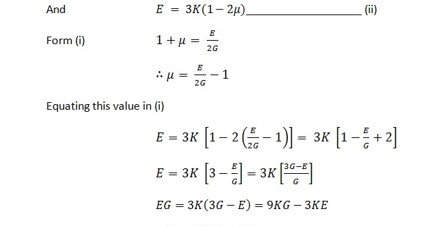 Relation Between Modulus Of Elasticity E Modulus Of Rigidity G And Bulk Modulus K Vinayak Hulwane