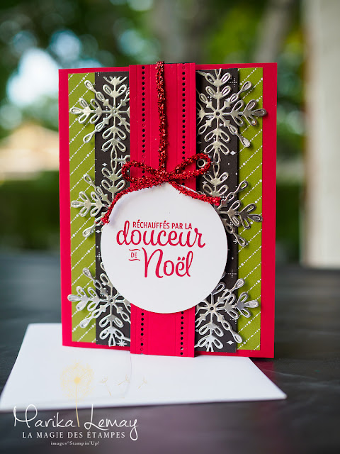 carte de Noël avec le lot Stampin' Up! Souhaits en rafales