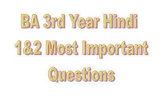 b.a 3rd year hindi question paper 2022