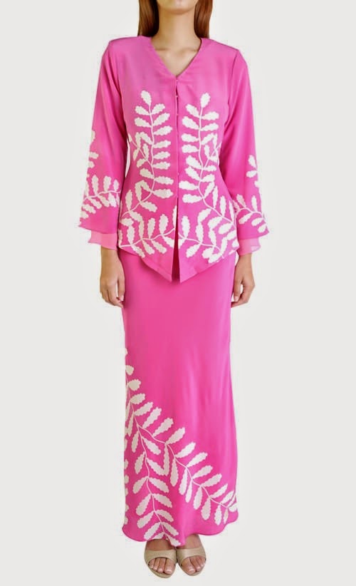 Satu Stel Kebaya Pink Bordir Cantik