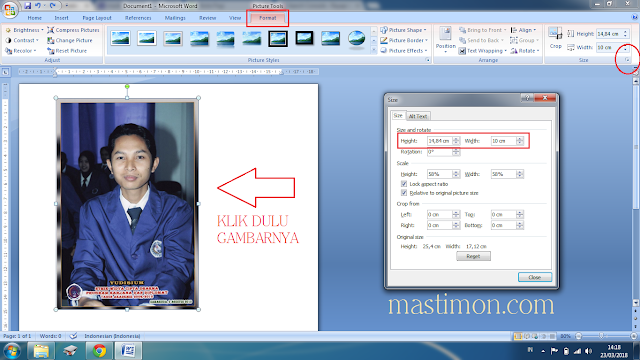 Cara buat PasFoto ukuran 2x3, 3x4 dan 4x6 di Ms.Word 