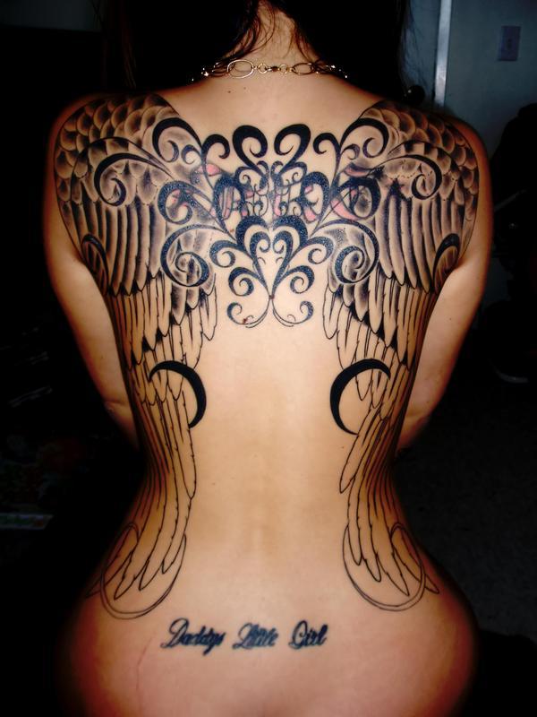 Angel Wing Tattoos for Girls On Back