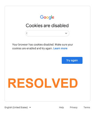 cookies disabled browser message