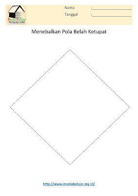 Lembar Kerja Paud Menebalkan Pola Bangun Belah Ketupat