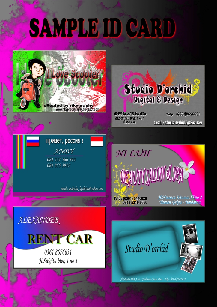 STUDIO D'ORCHID: Contoh Kartu nama ( ID CARD )