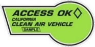 Green Clean Air Vehicle (CAV) decal