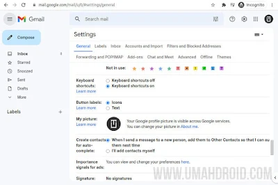 Enable Keyboard Shortcut Gmail