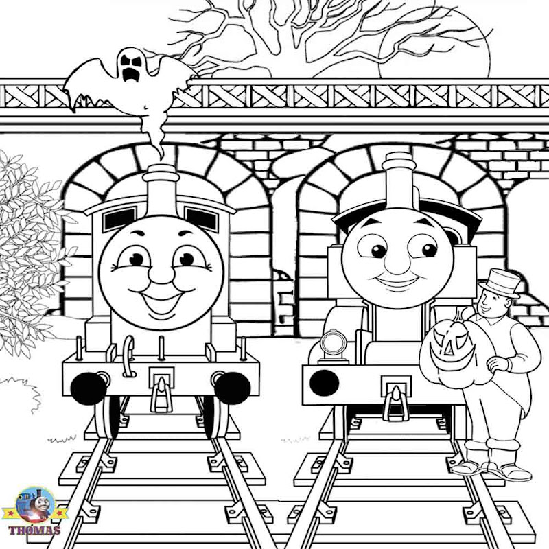 Free printable pictures James and Thomas ghost train haunted railway  title=