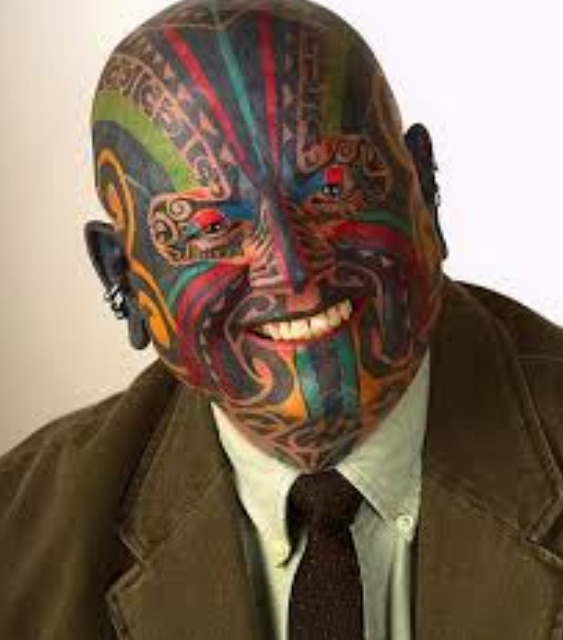 3D Amazing Colorful Tattoo Of Whole Head