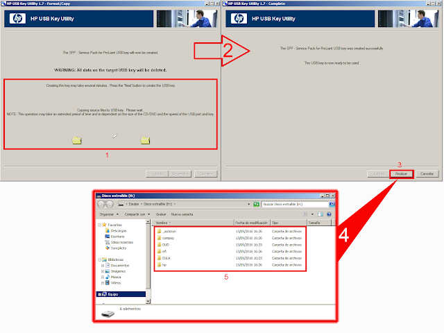 HP USB key proceso de creación de llave USB Bootable.