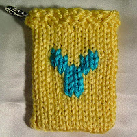 Knitted Y, monogrammed Y, gift card holder