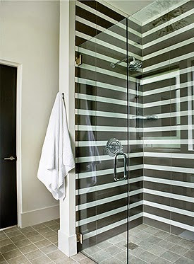 black and white shower interiors