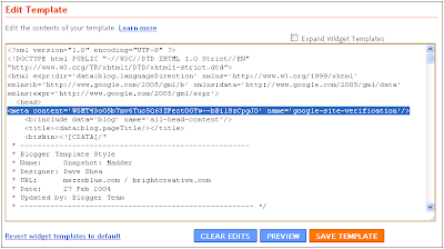 For the latest information on verifying your Blogger blog Verifying a Blogger blog in Webmaster Tools