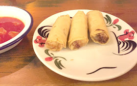 Thai chicken Spring rolls and sweet chilli sauce at Thaikhun