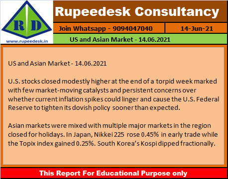 US and Asian Market - 14.06.2021