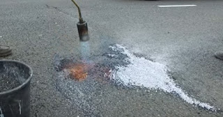 Thermoplastic Material to Repair Potholes in Asphalt Pavement