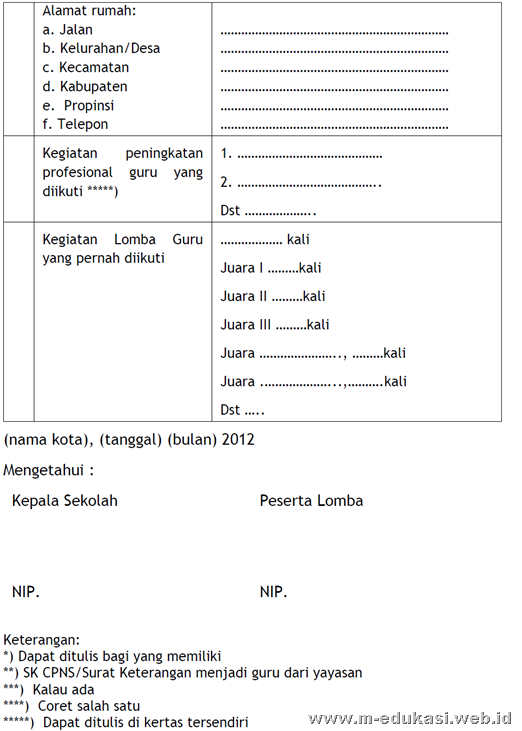 Ketentuan lomba LKG Nasional 2012