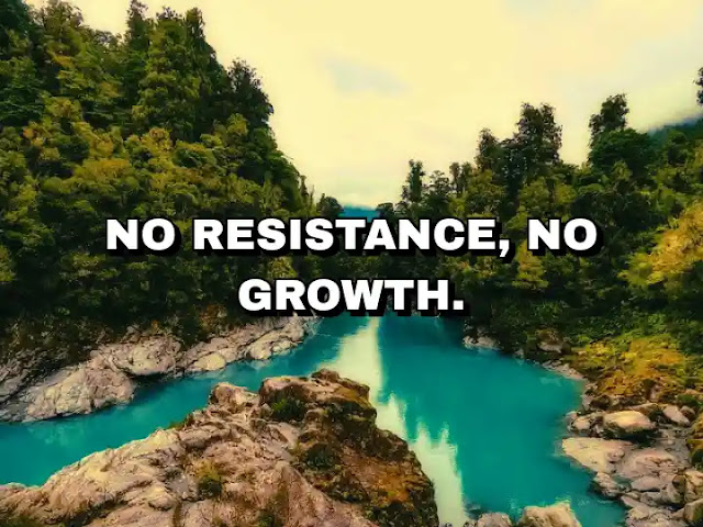 No resistance, no growth.
