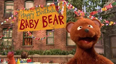 Sesame Street Episode 4170, Curly Bear chases Baby Bear's cake, Season 39