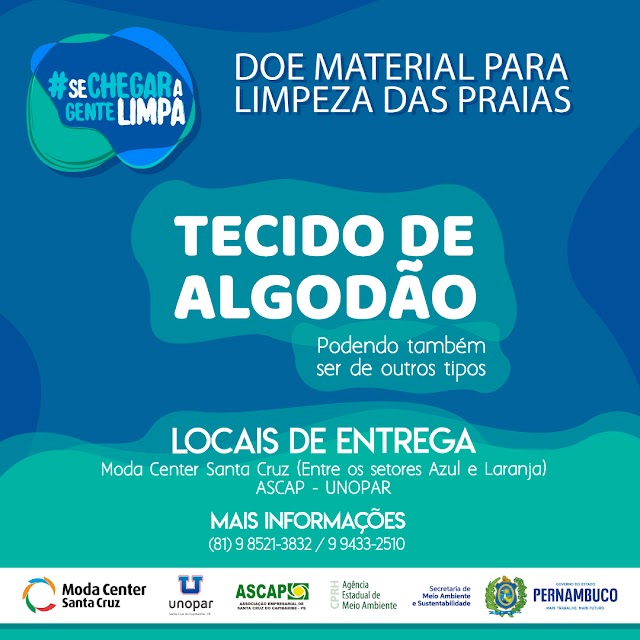 Moda Center convoca condôminos a doar tecidos para limpeza de praias atingidas por óleo