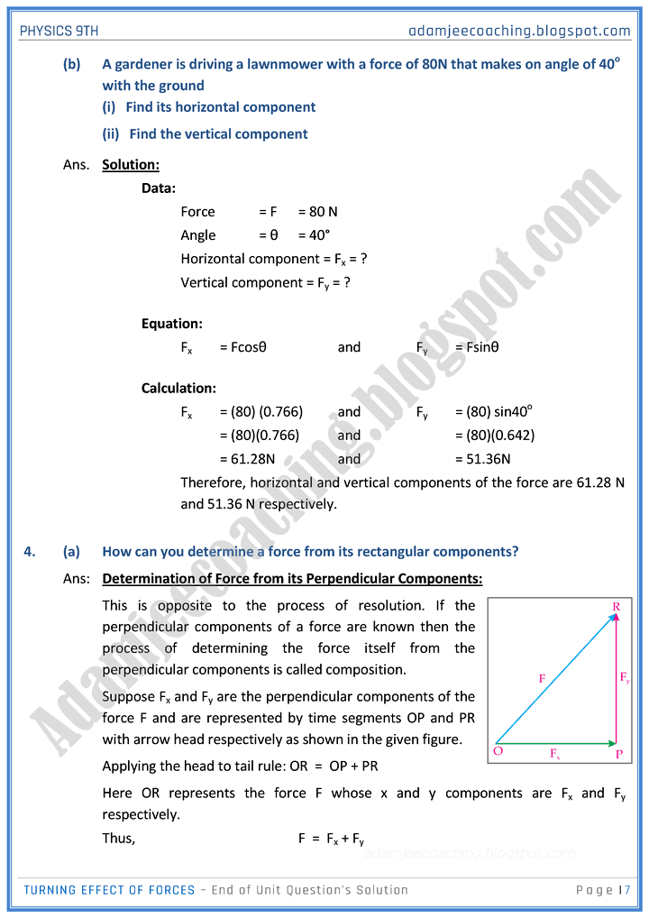 turning-effect-of-forces-solved-book-exercise-physics-9th