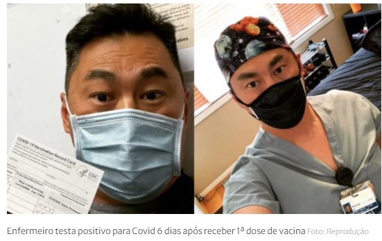  Covid: Enfermeiro testa positivo 6 dias após 1ª dose de vacina