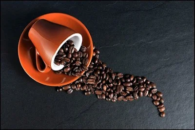 cupful of coffee beans