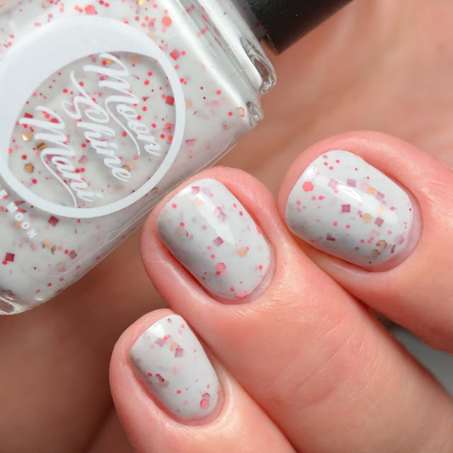 grey nail polish with glitter