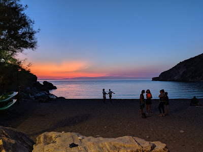 View of Nisportino beach sunset.